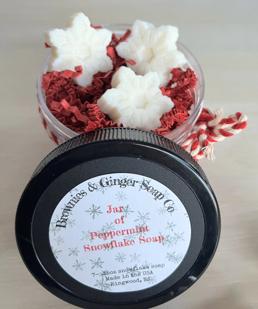 Gingerbread Men or Snowflake Mini Soap Jar